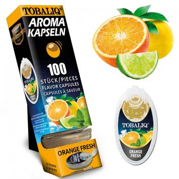 ORANGE FRESH Aromakapseln Tobaliq Packung mit 100 Kapseln für Zigaretten, Zigari